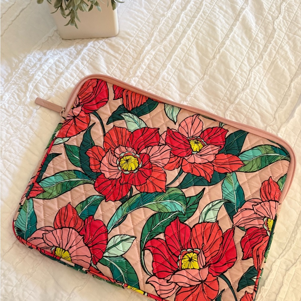 Vera Bradley Floral Laptop Sleeve - Red and Green
